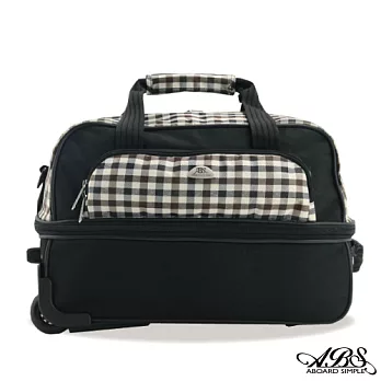 ABS愛貝斯 輕量防潑水布面拉桿旅行袋 (黑格) 26-030