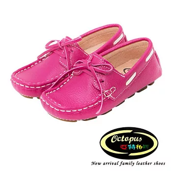 Octapus悠閒城市牛皮豆豆鞋-華麗桃中童款29華麗桃