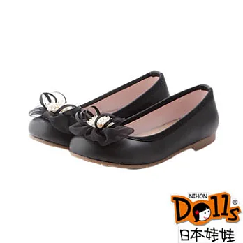 Dolls華麗珍珠芭蕾舞手工娃娃鞋-夢幻粉中童款18經典黑