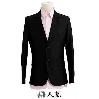【男人幫】C5314*【細黑條腰身美型版西裝外套】黑色 S號