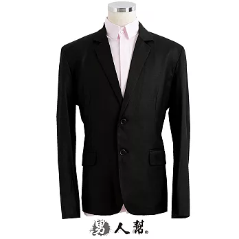 【男人幫】C5317*【經典都市熟男美學窄版兩扣素面西裝外套】黑色 S號