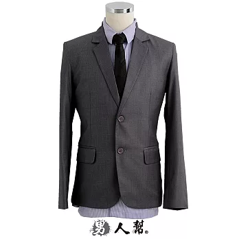 【男人幫】C5318*【雅痞型男成熟風灰色雙扣條紋西裝外套】灰色M號
