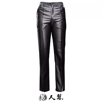【男人幫】K0418*【日系奢華銀灰條紋中低腰直筒西裝褲】銀灰色 S號