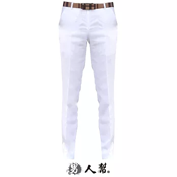 【男人幫】K0428*【韓風經典白色窄版小直筒西裝褲】白色S號