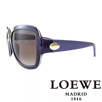 LOEWE 西班牙皇室品牌羅威皮革腳金屬LOGO太陽眼鏡(紫) SLW774-0055
