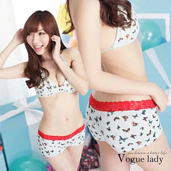 【VOUGE LADY】蕾絲平口蝴蝶系列(紅蕾絲)M紅蕾絲