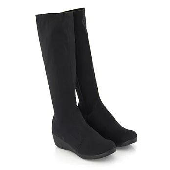 【Pretty】時尚個性顯瘦款彈性萊卡長靴24.5黑色