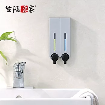【生活采家】幸福手感科技亮銀250ml雙孔手壓式給皂機#47060