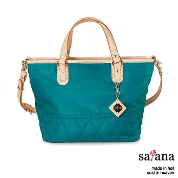 satana - 復刻風尚 手提/肩背兩用中型托特包 - 水鴨綠