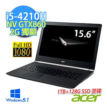 【Acer】VN7-591G-5879 15.6吋FHD IPS高畫質筆電 (i5-4210H/8G/2G獨顯/1TB+128G SSD/WIN8.1)