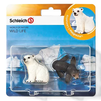 Schleich 史萊奇動物模型-北極熊 & 小海獅