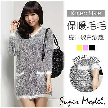 【名模衣櫃】雙口袋毛毛針織衫-共3款FREE紫