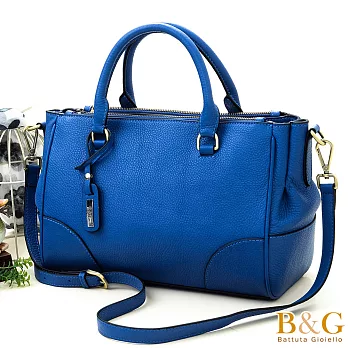 【B&G】義大利牛皮香榭柏麗OL三用包(寶石藍)