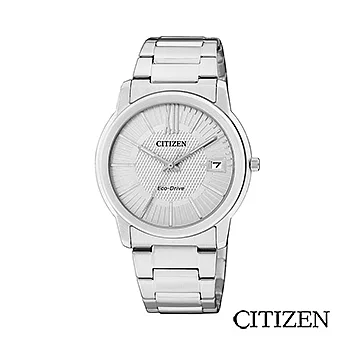 CITIZEN 星辰 概念躍動光動能日期腕錶 銀白FE6010-50A