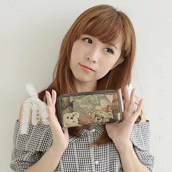 【DAV DANNY 大衛丹尼】經典熊系列-可愛小熊雙層拉鍊長夾-3253