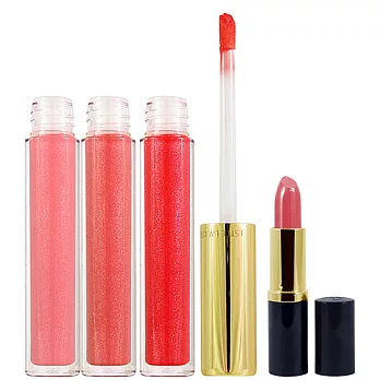 ESTEE LAUDER 雅詩蘭黛 純色晶灩唇蜜(#09+#11+#30)(6ml)(無盒版)+純色晶灩極炫色唇膏(#61)(精巧版)