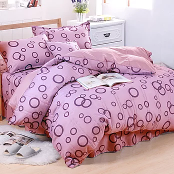 【圓舞-紫】台灣精製雙人六件式床罩組