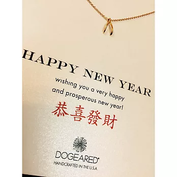 Dogeared Wishbone 許願骨 金色項鍊 Happy New Year 附原廠禮盒