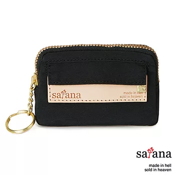 satana - 輕巧拉鍊鑰匙包/零錢包 - 黑色