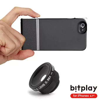 bitplay SNAP!6 for iPhone6 (4.7吋)金屬質感相機快門手機殼+廣角微距鏡頭組黑