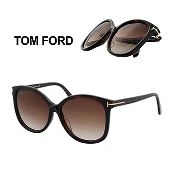 【TOM FORD】修飾臉型_典雅時尚大框款太陽眼鏡(咖啡 # TF9275-52F)咖啡