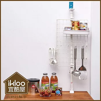 【ikloo】頂天立地單桿多功能廚房收納架-氣質白