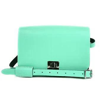 【The Leather Satchel Co.】英國原裝手工牛皮精靈包 肩背 側背手拿包 精湛工藝 轉釦設計方便開啟(糖果綠)