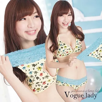 【Vogue Lady】蕾絲丁字扶桑花系列(藍蕾絲)M藍蕾絲