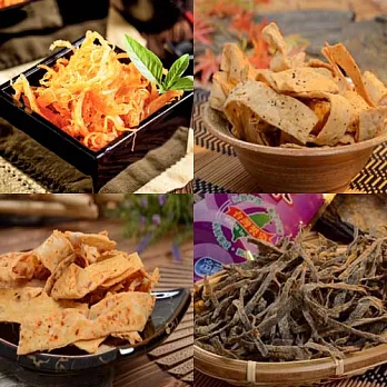 《東港華得》年節零嘴禮盒(黑胡椒魚板+麻辣魚板+墨魚香絲+泡菜魷魚絲)