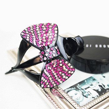 【Haface髮飾】法國大蝴蝶結 水晶抓夾(玫瑰色)