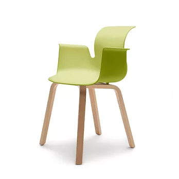PRO 創意家木腳椅( 扶手款、草綠)