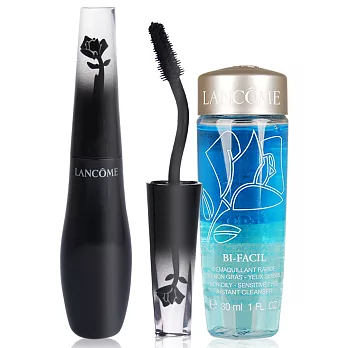 LANCOME 蘭蔻 黑天鵝羽扇睫毛膏(防暈版)#01(10ml)送快速眼唇卸妝液(30ml)