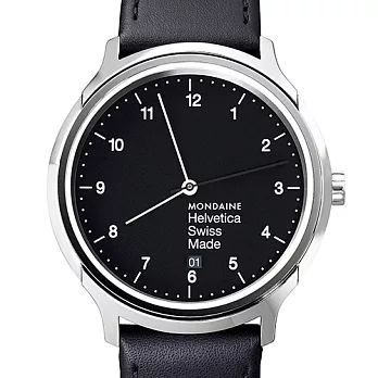 MONDAINE 瑞士國鐵設計系列腕錶-黑/40mm