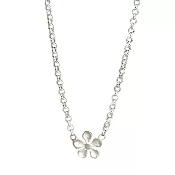 Dogeared Whispers 迷你花朵 墜鍊一體成形款 銀色許願項鍊 18吋 附原廠盒