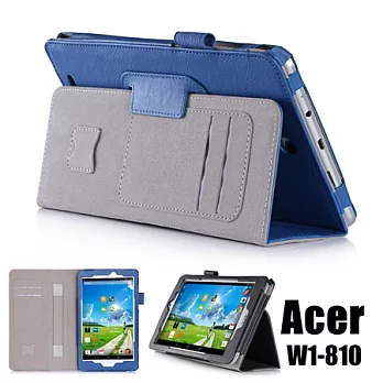 宏碁 Acer Iconia Tab 8 W1-810 19XS 可手持多彩高質感磁釦式皮套 牛皮紋路黑色