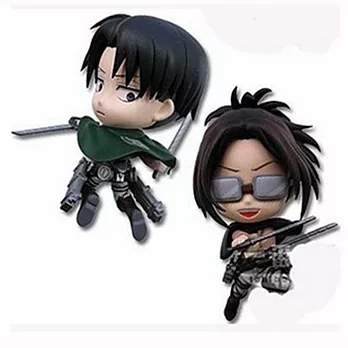 代理 進擊的巨人 飛吧!調查兵團 里維 & 韓吉 Q版公仔