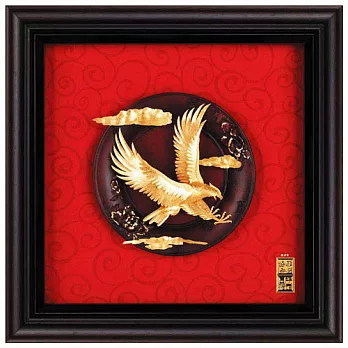 鹿港窯-立體金箔畫-大展鴻圖(圓盤系列28x28cm)