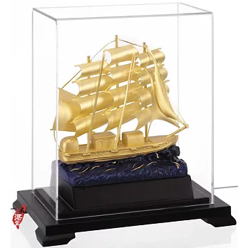 鹿港窯-立體金箔畫-一帆風順(櫥窗系列29x17cm)