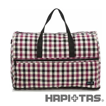 HAPI+TAS 格紋摺疊旅行袋(大)紫黑