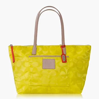 【COACH 旅行備必】織布 / 收納 / 肩背旅行袋_亮黃