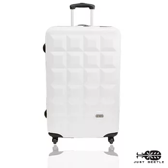行李箱|28吋【Just Beetle 】愛上巧克力系列ABS材質霧面輕硬殼旅行箱28吋白色