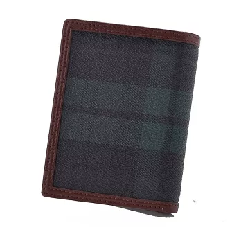 WORLD POLO 世界保羅‧經典綠格直立式對開短夾