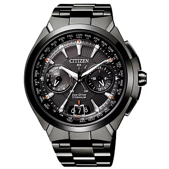 CITIZEN Eco-Drive浩瀚星際拋物線日期顯示腕錶-黑