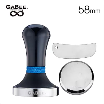 GABEE. 1406AB黑色鋁柄填壓器+刮粉片組合(藍) 58mm (HG3740BU)