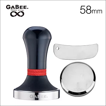GABEE. 1406AB黑色鋁柄填壓器+刮粉片組合(紅) 58mm (HG3740RD)