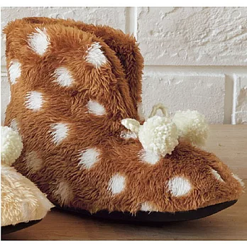 【cecile】可機洗保暖家用室內鞋褐色