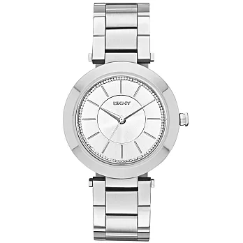 DKNY 曙光派對時尚晶鑽腕錶-銀