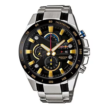 CASIO EDIFICE 極致速度的賽車魂時尚運動限量腕錶-黑+鋼帶-EFR-540RB-1A