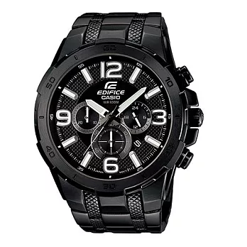 CASIO EDIFICE 驃騎戰將三眼時尚運動腕錶-黑-EFR-538BK-1A