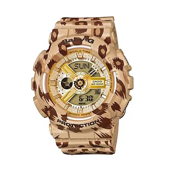 BABY-G 初秋的豹紋解放運動時尚限量腕錶-棕色-BA-110LP-9A